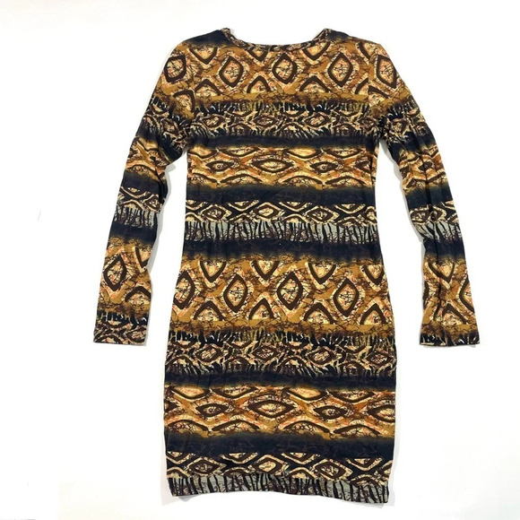 Torn Ronny Kobo Printed Tee Shirt Dress Bodycon Long Sleeve - Picture 3 of 7